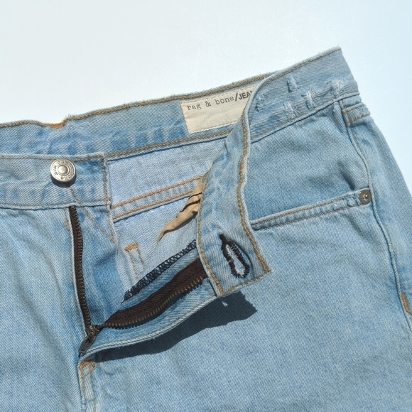 Rag & Bone Huntington Light Wash Mid Rise Cut Off Raw Hem Denim Jean Shorts 27 - Picture 3 of 13